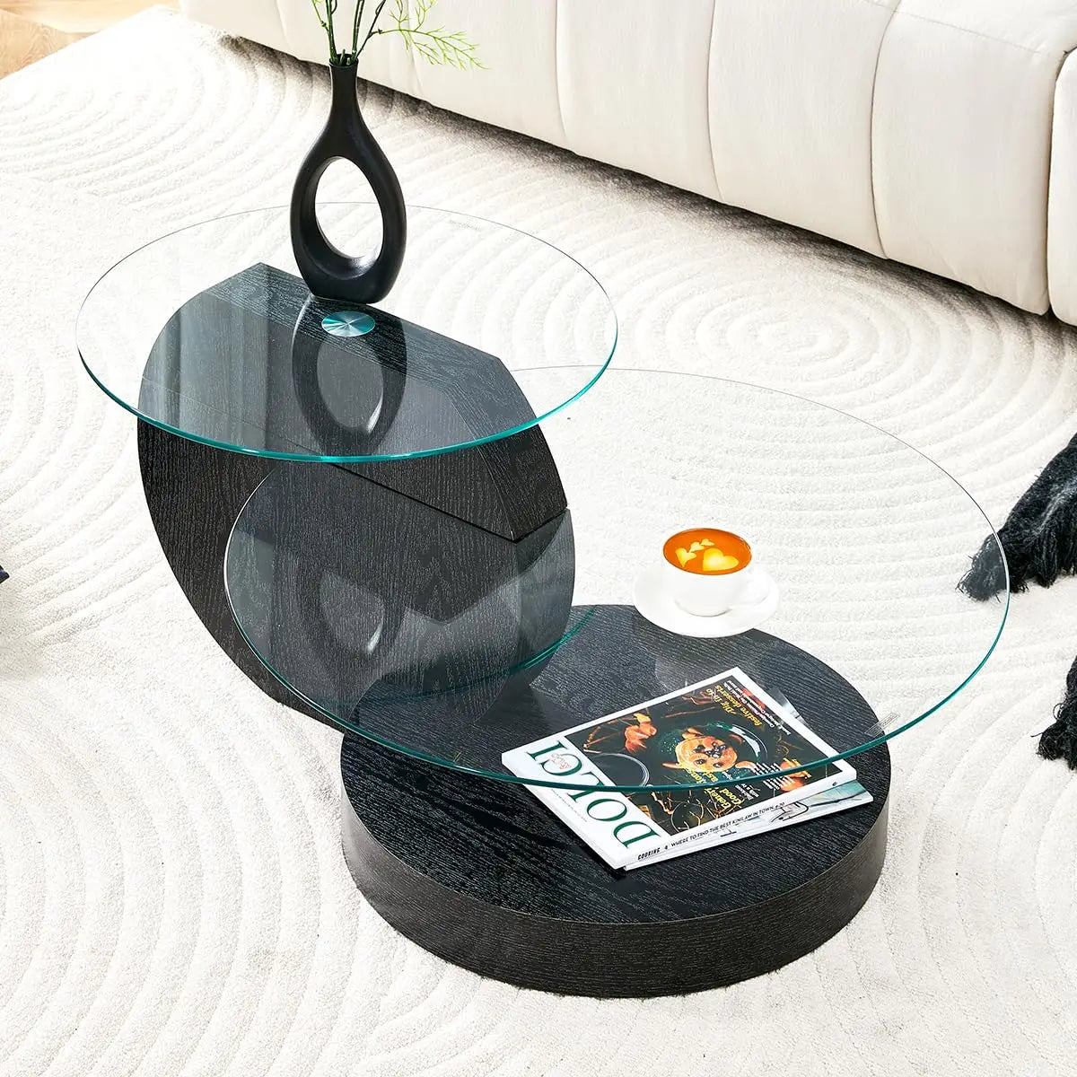 Glass 3 Tier Round Coffee Table