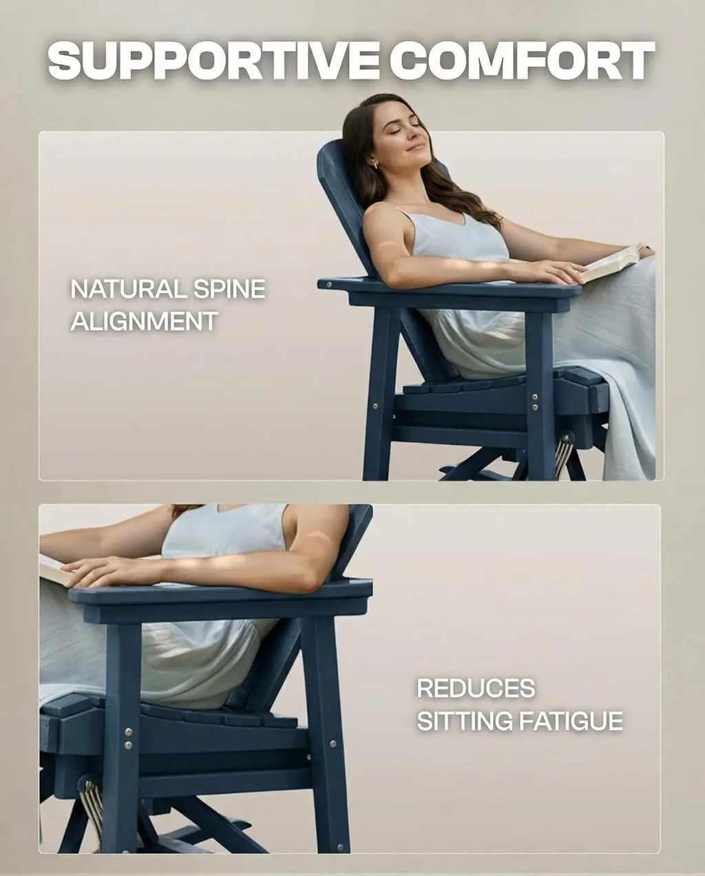 Swivel Adirondack Outdoor Chair Weather Resistant