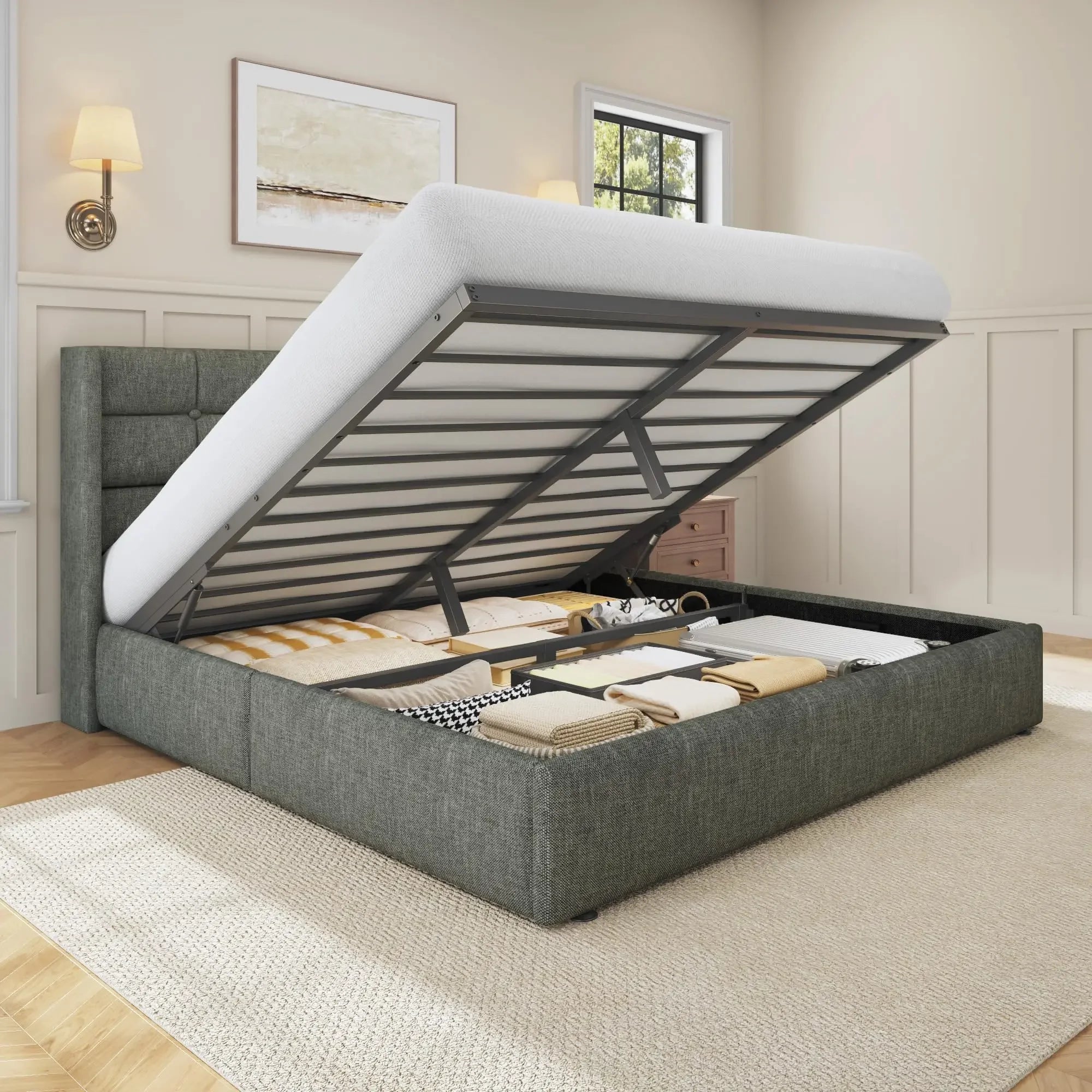 King Size Lift Up Storage Bed Frame,