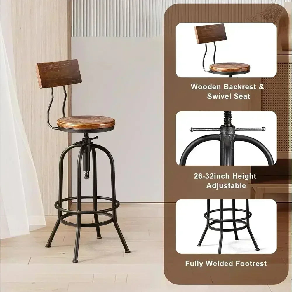 Swivel Bar Table Set with 2 Stools