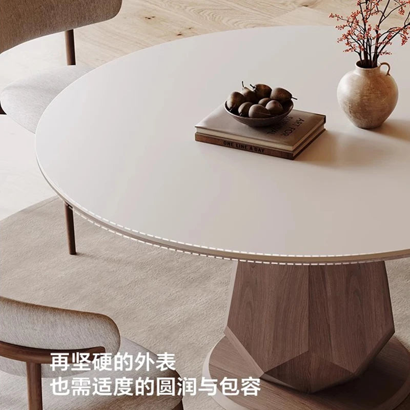Vintage White Round Dining Tables Modern Simple Design