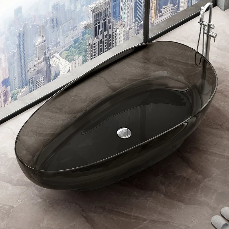 Acrylic Egg Shape Transparent Freestanding Bathtub