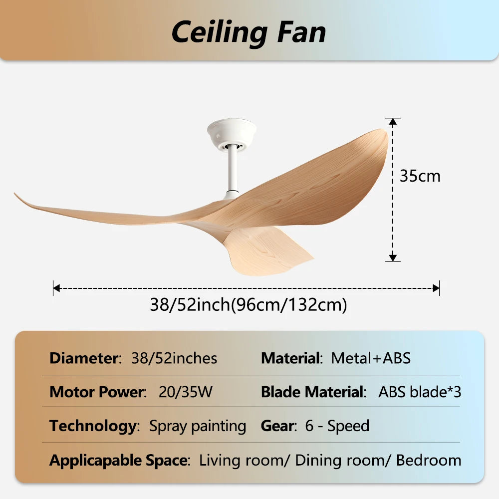 Modern Ceiling Fan Without Light Remote control