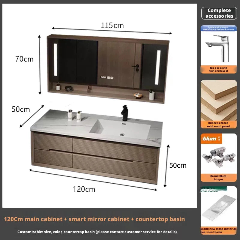 Bathroom Vanity Stone Slab Ceramic Basin