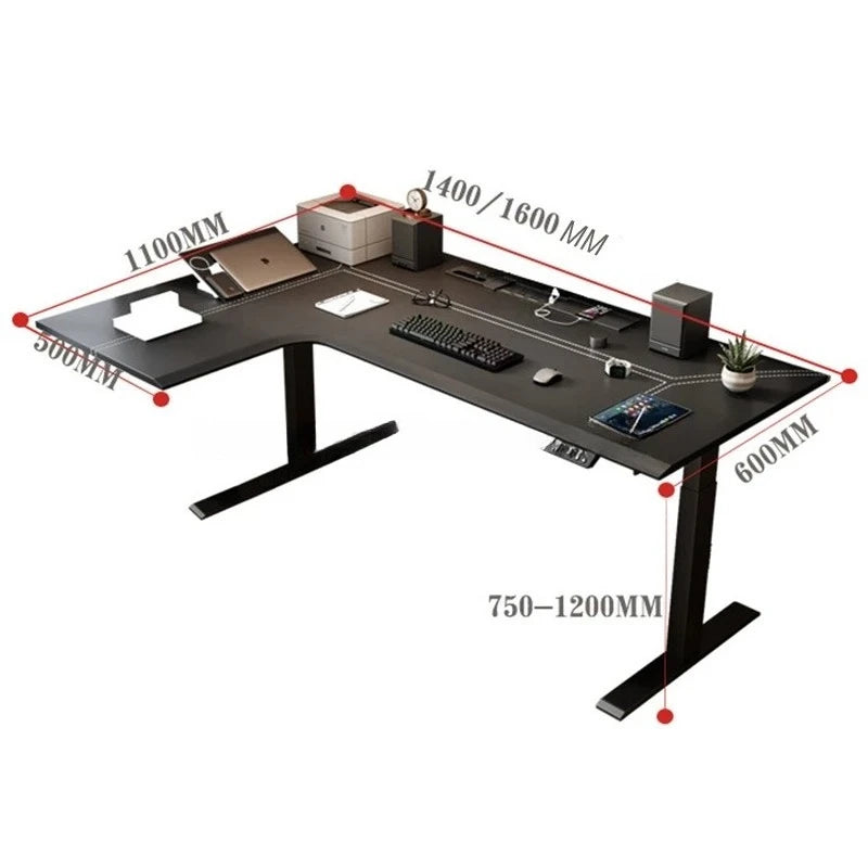 Seven-shaped Large Boss Office Desk Electric Adjustable Height