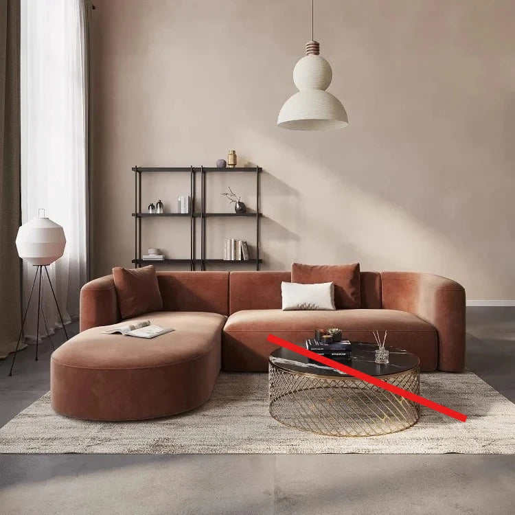 Modern L Shaped Velvet Sofa With Chaise