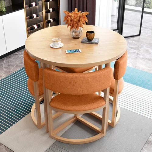 Round Kitchen Dining Table Set with four Chairs