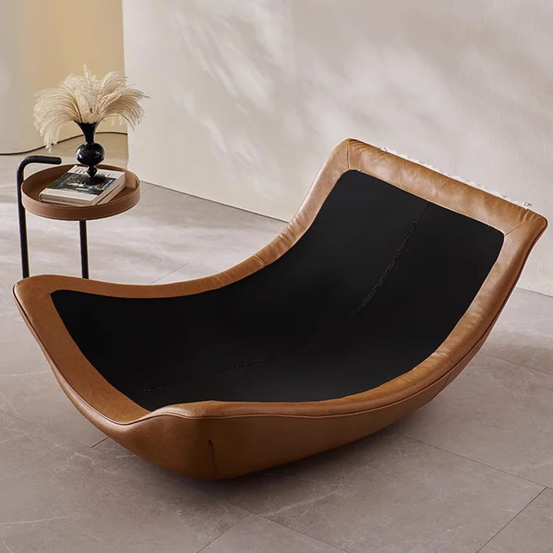 Italian Minimalism Genuine Leather Lounge Chair