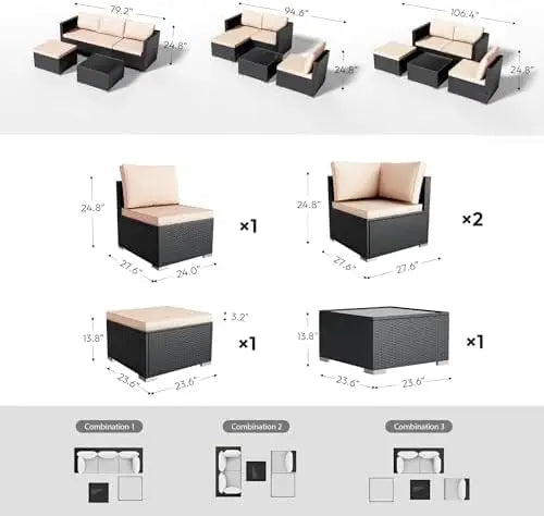 Patio Furniture Set 5 Piece