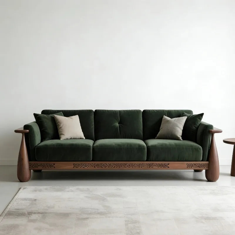 Minimalist New Chinese Style Solid Wood Living Room Sofas