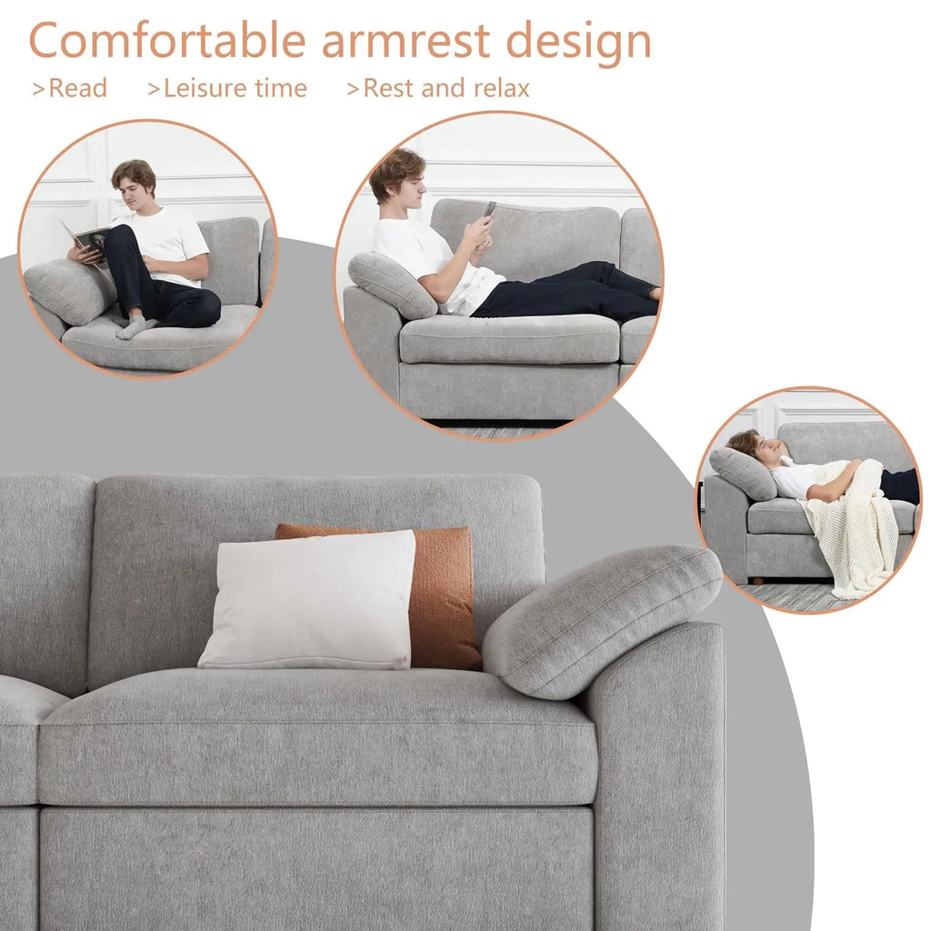 Oversized L Shape Sectional Modular Sofa,