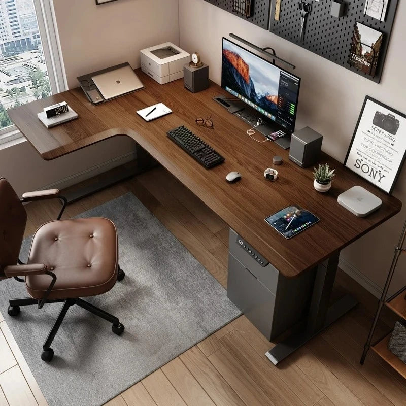 Seven-shaped Large Boss Office Desk Electric Adjustable Height