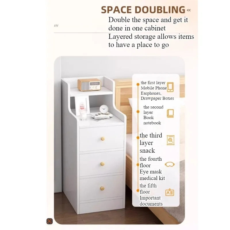 Bedside table Household bedroom Extremely narrow bedside seam rack 20CM wide