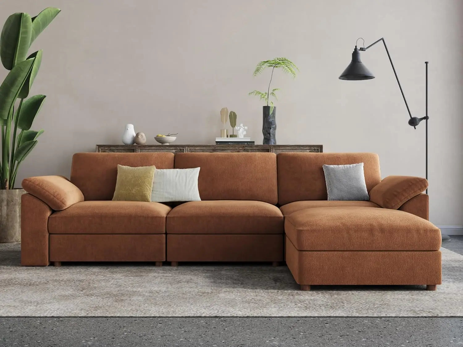 Oversized L Shape Sectional Modular Sofa,