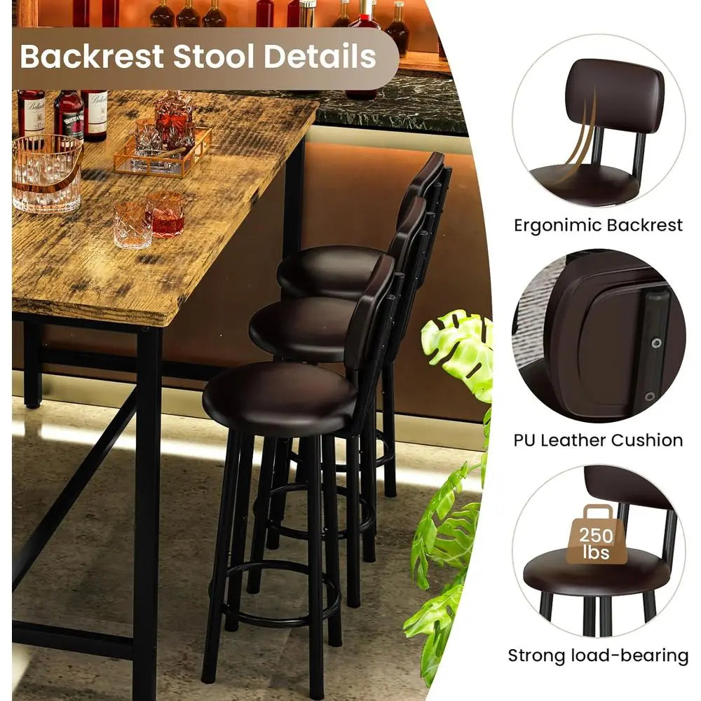 7-Piece Counter Height Bar Table Set