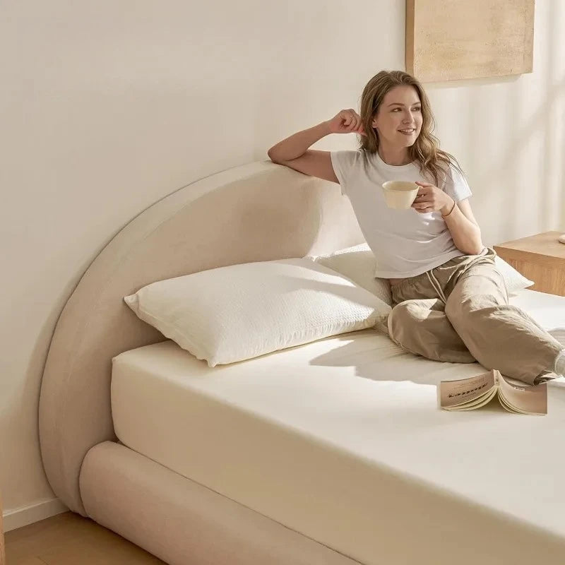 Velvet Curved Arched Base with Headboard