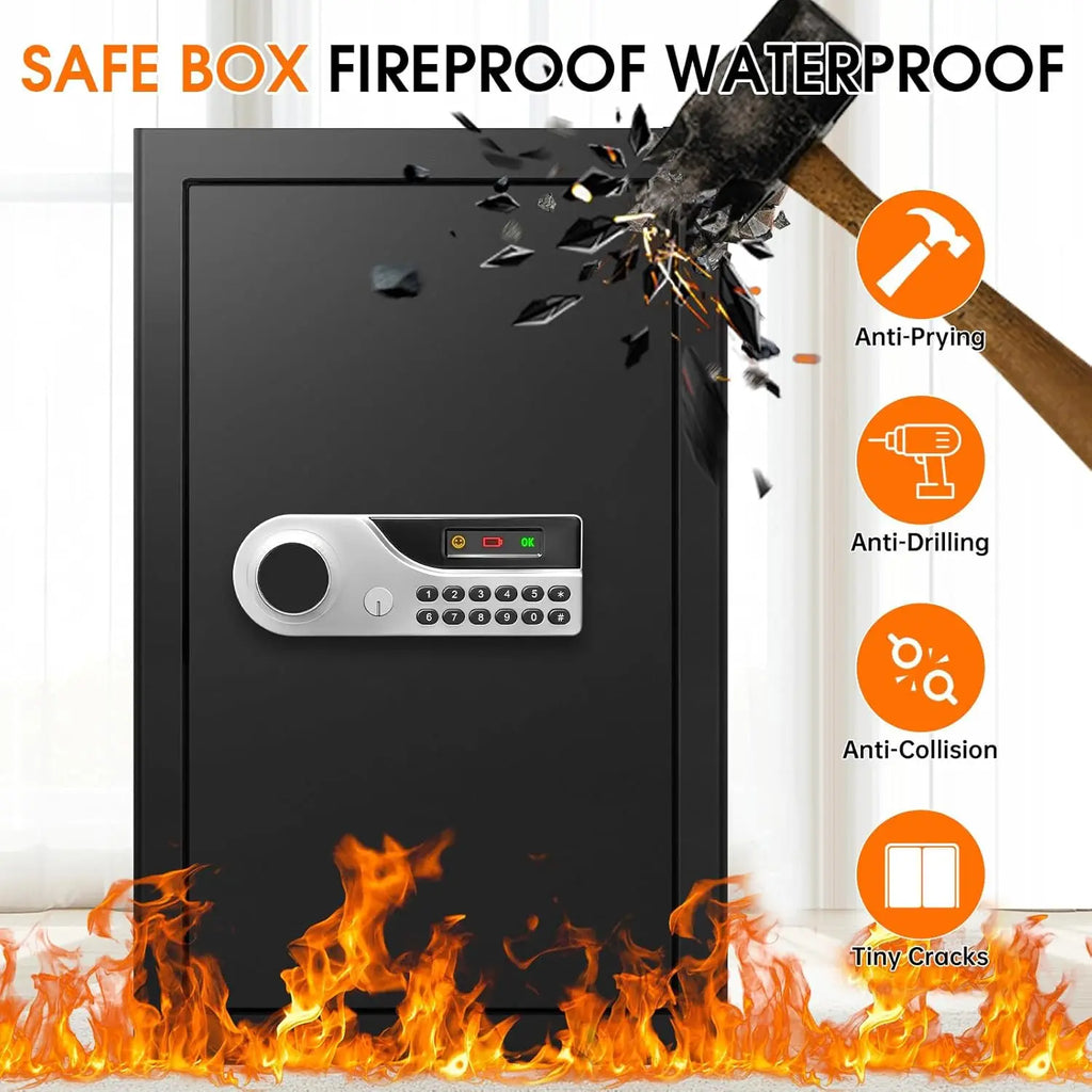 3.3 Cuft Large Home Safe with Digital Keypad and Key Lock for Money Documents