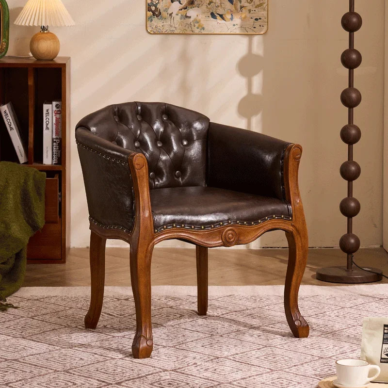 Leisure Sofa Chair, Solid Wood Antique Dining Chair,