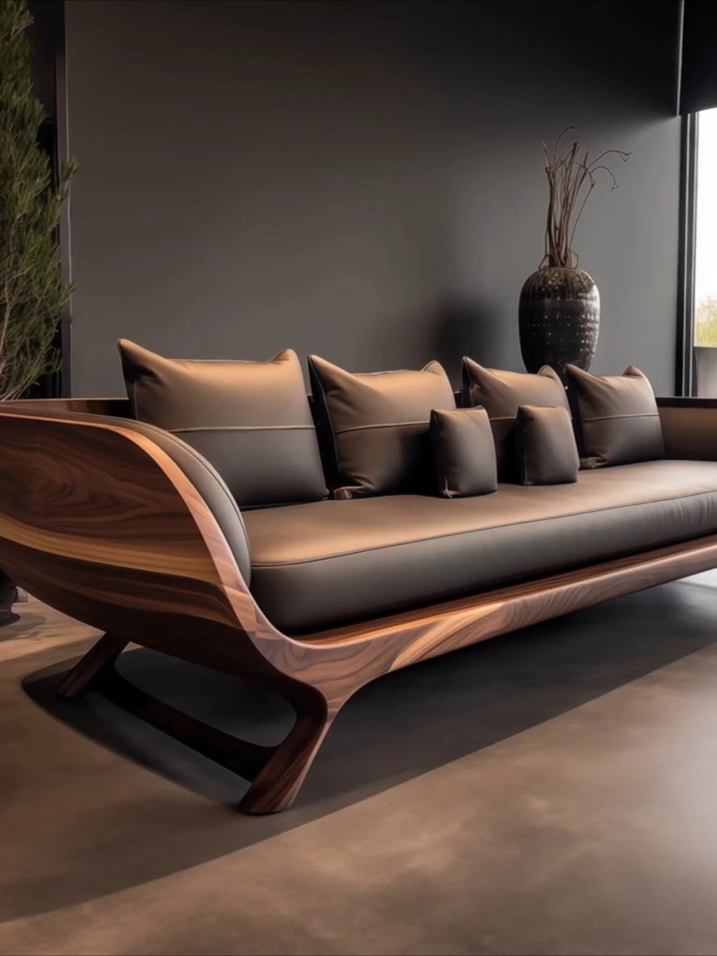 New Chinese black walnut sofa