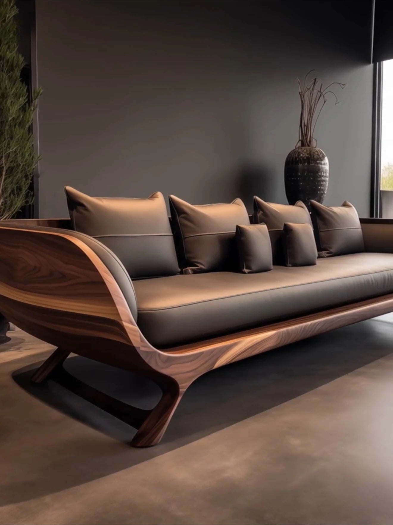 New Chinese black walnut sofa