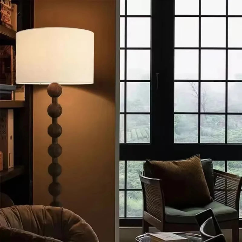 Solid Wood Living Room Floor Lamp