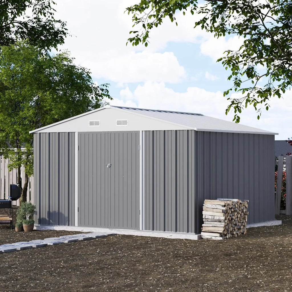10x10ft Metal Outdoor Storage Shed Lockable