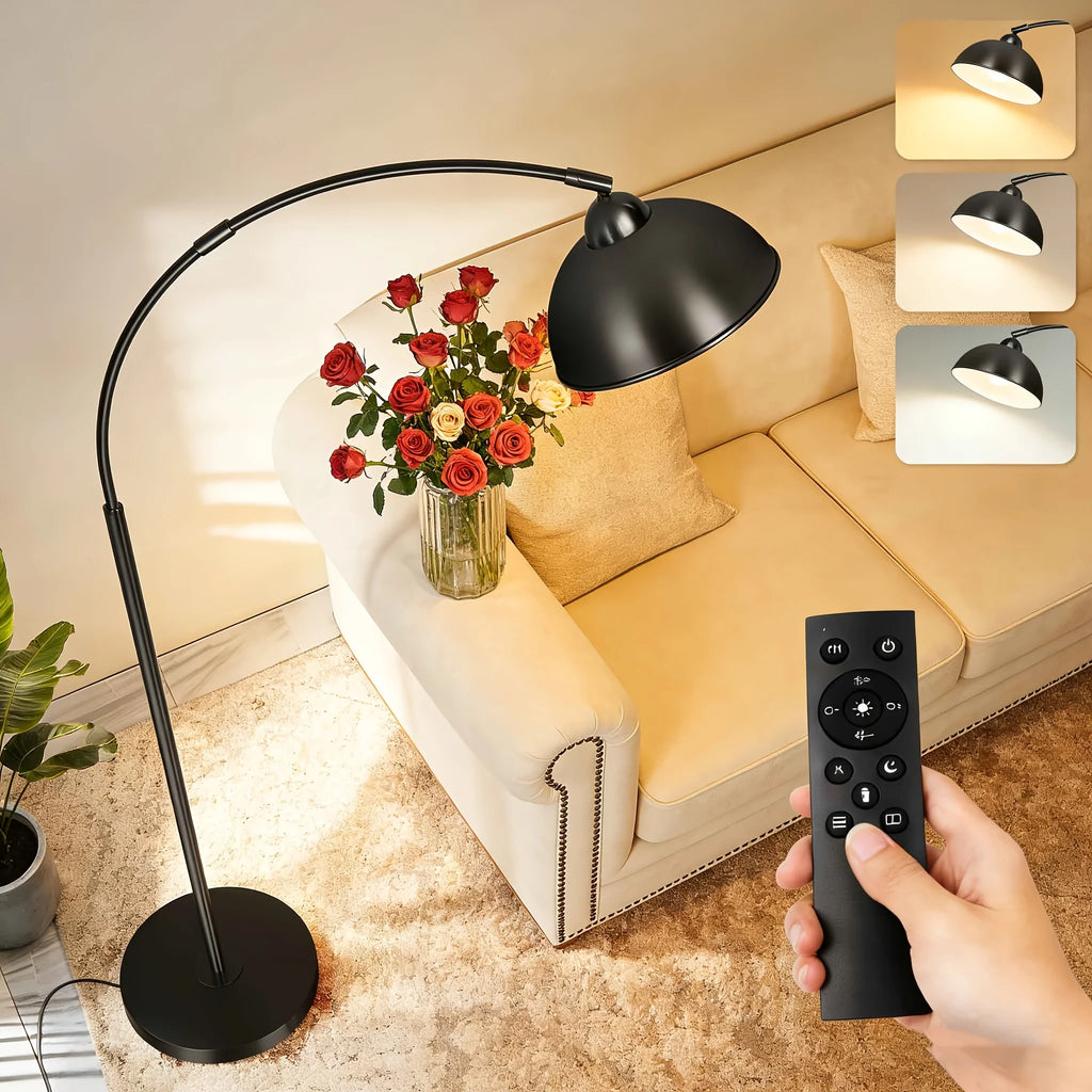 Modern Arched Floor Lamp with Remote Control
