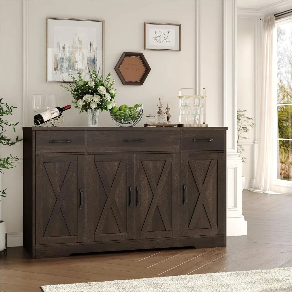 Sideboard Buffet Cabinet, Shelves, Drawers,