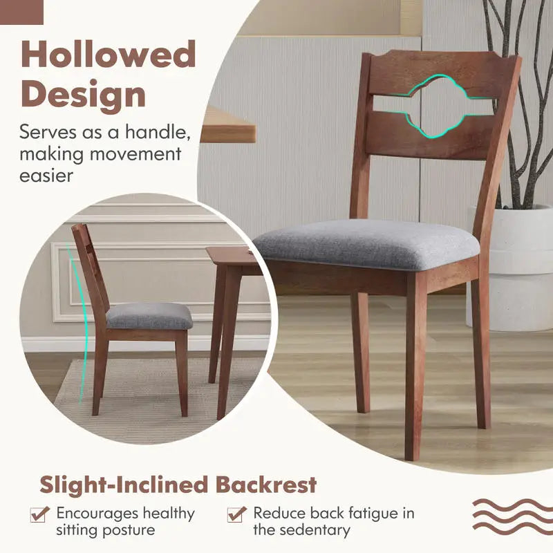 Dining Chair Set of 2 Fabric Upholstered