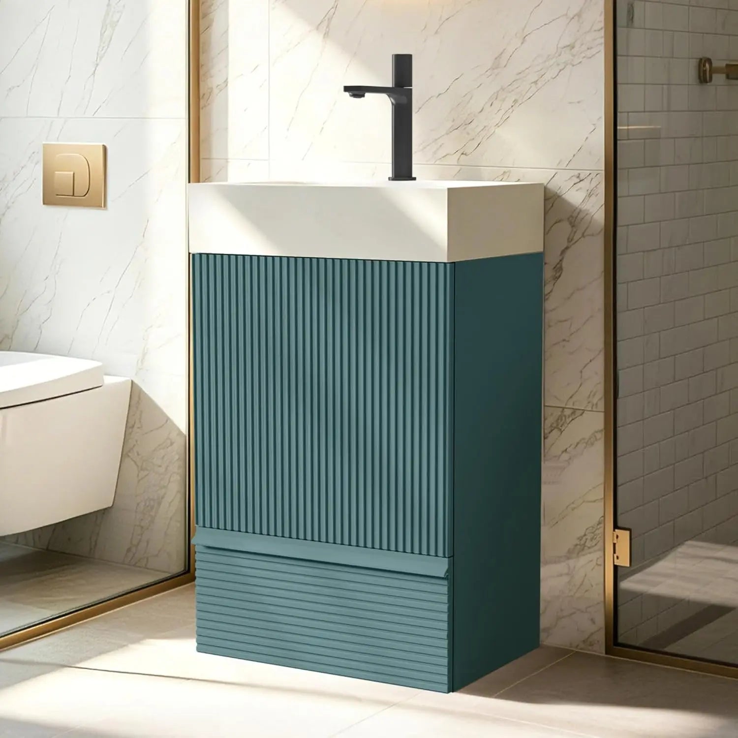 20 in Bathroom Vanity Ceramic Sink Freestanding Cabinet