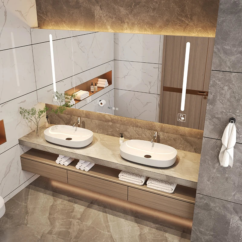 Wall Mounted Bathroom Mirror Cabinet Set