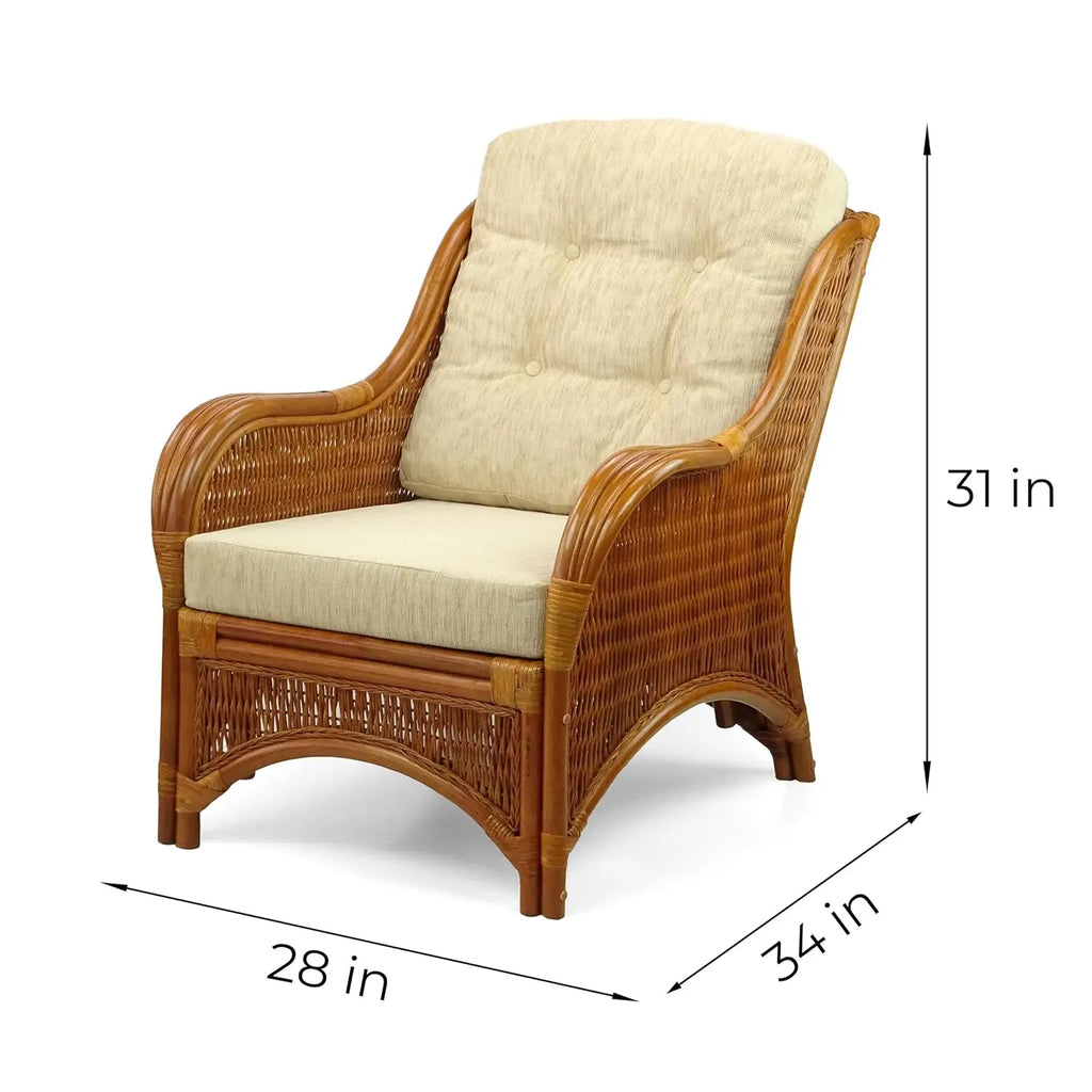 Natural Rattan Handmade Lounge Armchair
