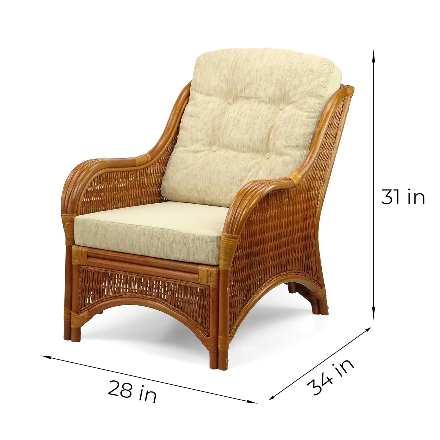 Natural Rattan Handmade Lounge Armchair