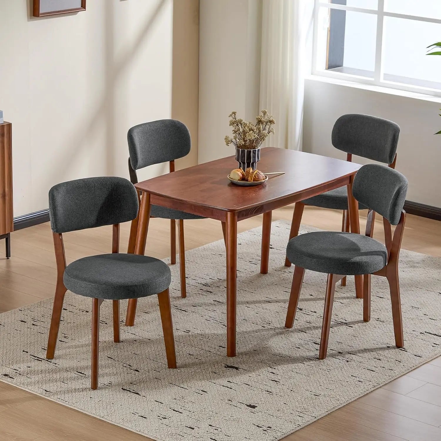 Oak Wooden Dining Chairs Set of 4