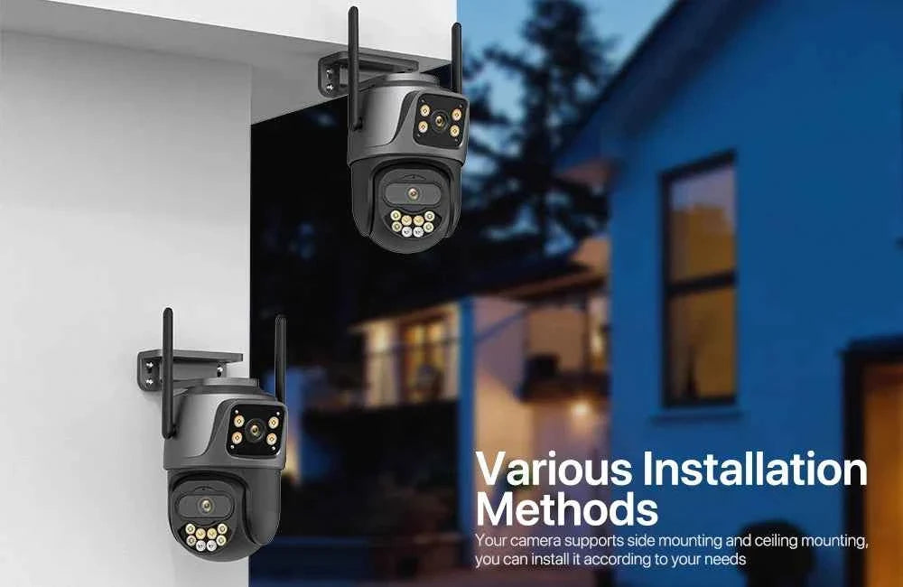 External Wifi PTZ Camera Dual Lens 4K 8MP HD Outdoor IP Camera 4MP Auto Tracking