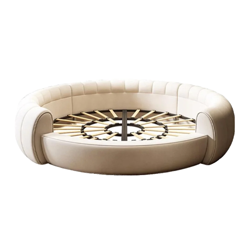 Genuine Leather Bed Round King Size