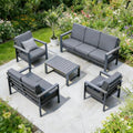 Modern Metal Outdoor Conversation Sectional Sofa
