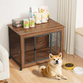 38.6" Dog Crate Furniture with Wheels for Small Dogs