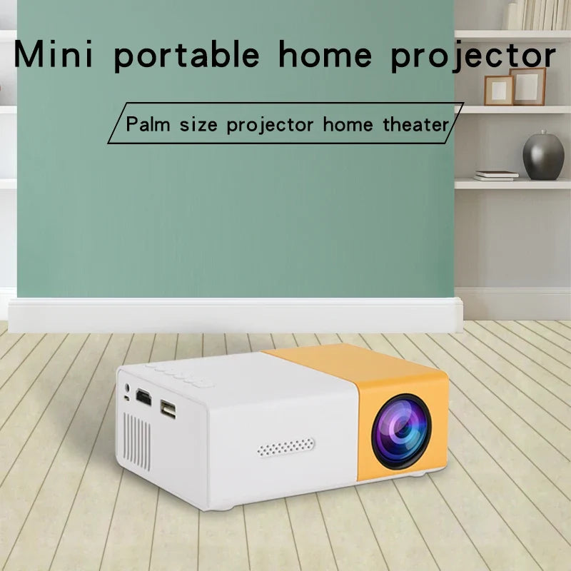 Mini Portable HD Projector for home, outdoor, and supporting USB, HDMI, and SD card links