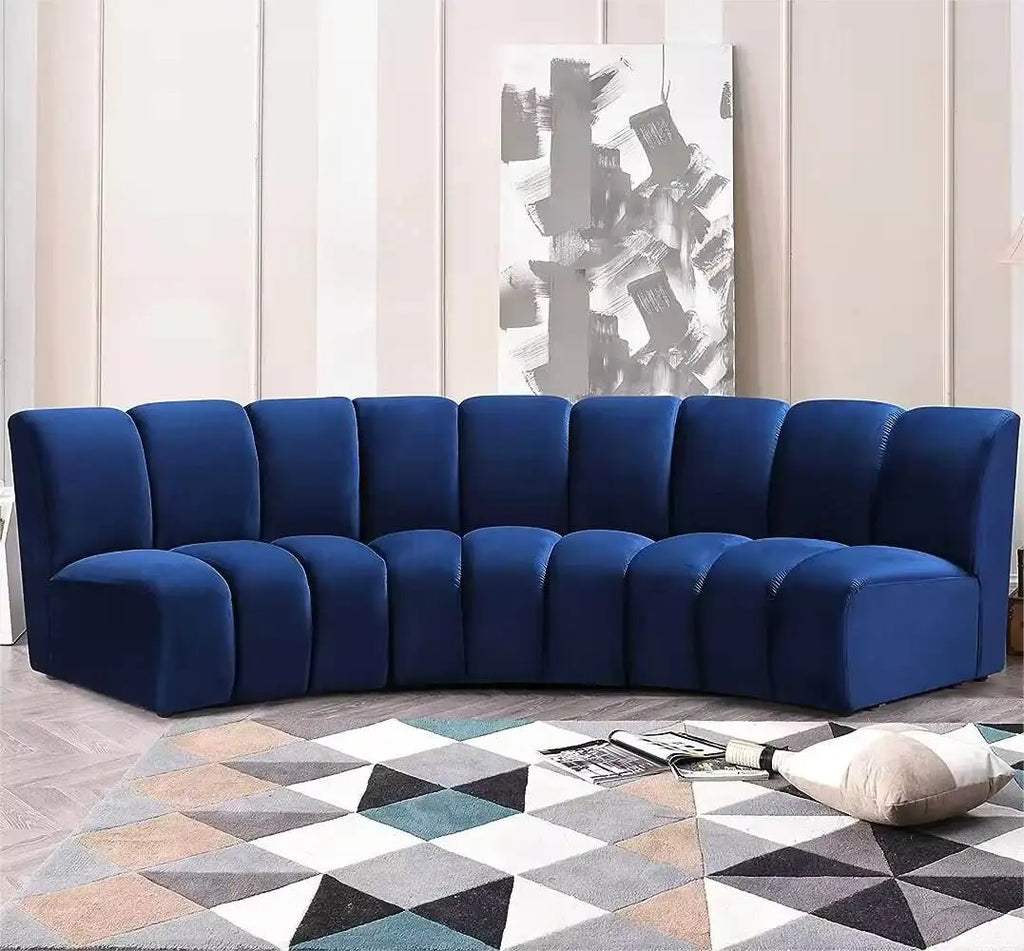Modern Channel C-Shape Sofa Set
