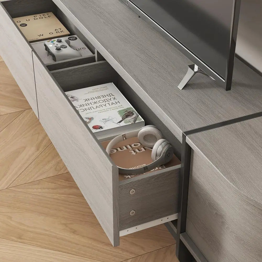 78.7 Long Grey Wooden TV Stand