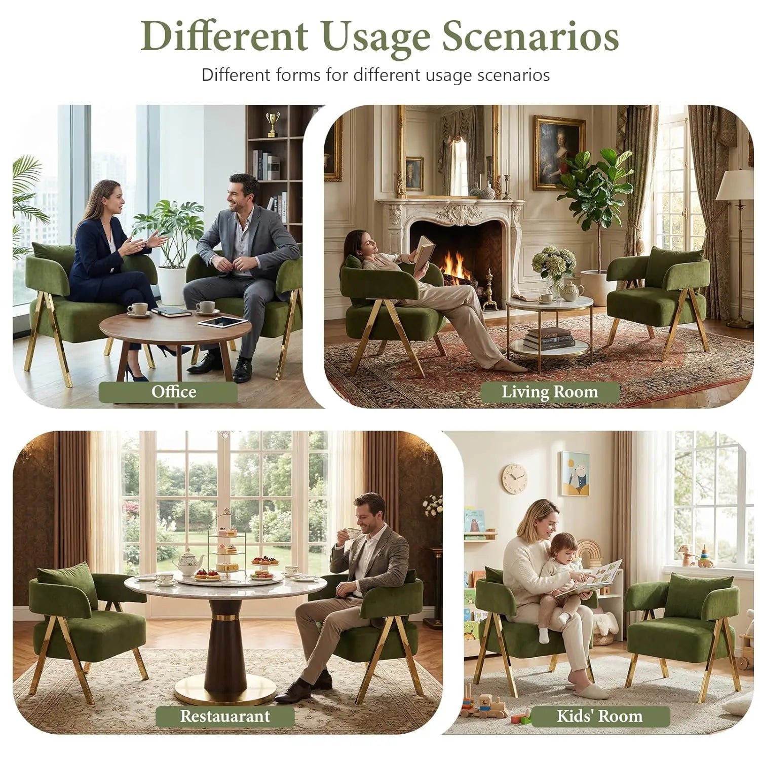 Modern Velvet Barrel Accent Chairs Set of 2