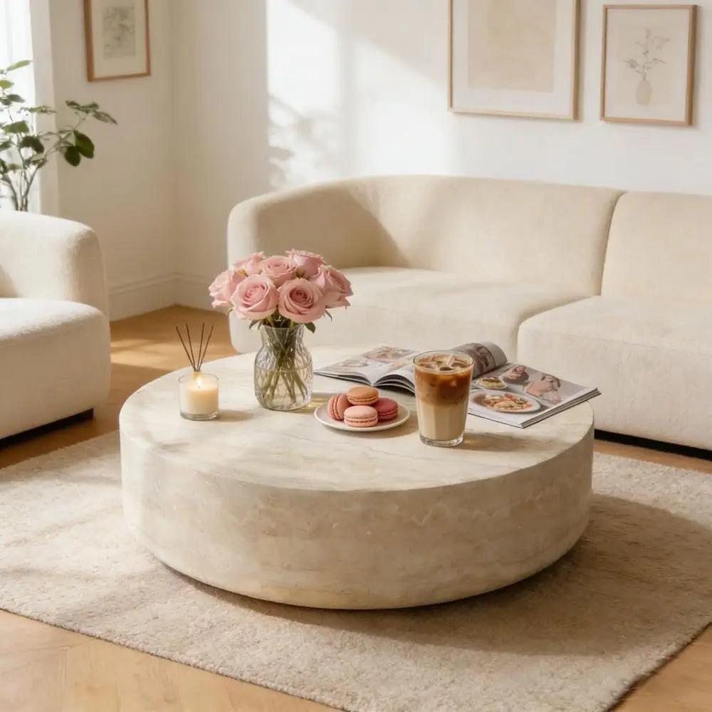 Round Marble Coffee Table,