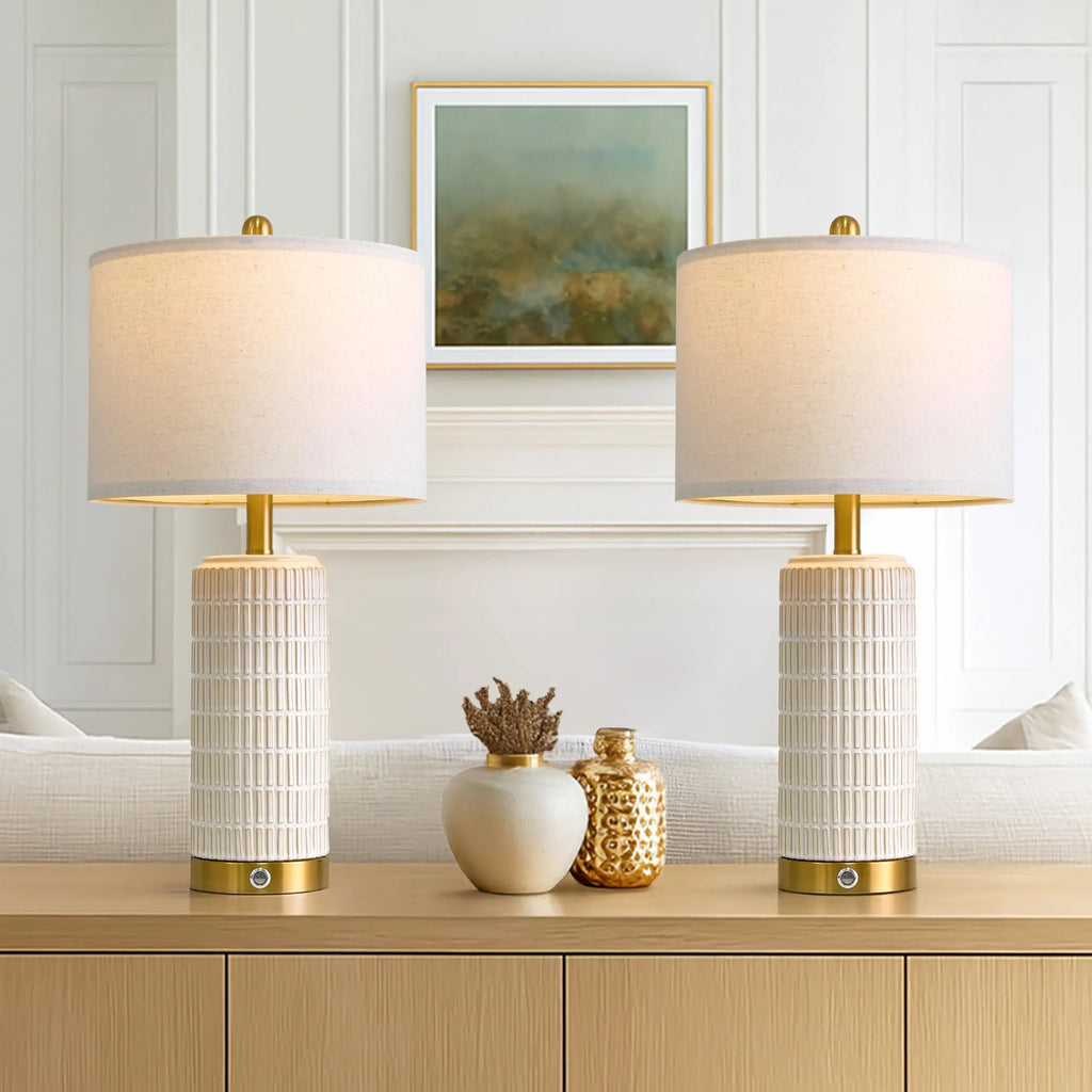 Touch Control Table Lamp With USB Charging Port