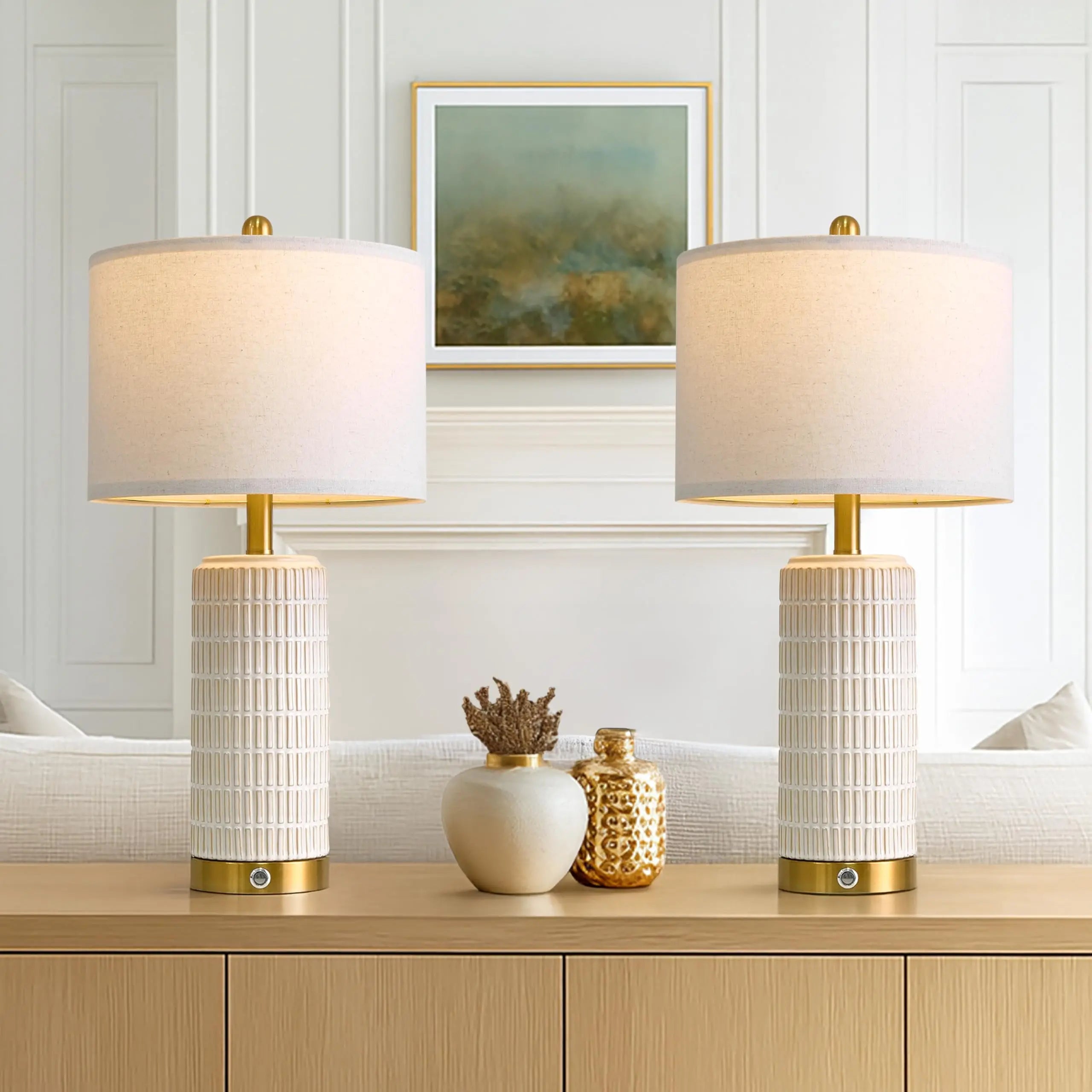 Touch Control Table Lamp With USB Charging Port