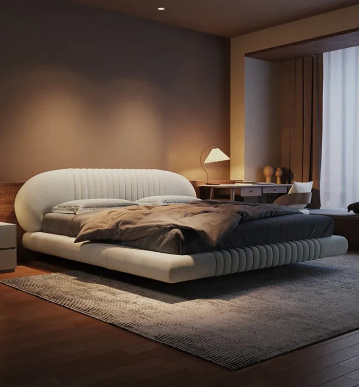 Luxury Bedroom Furniture Queen/King Size Bed Frame Leather Fabric
