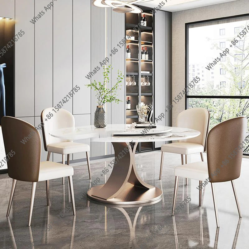 Asian Style Round Dining Tables With Rotating Turntable