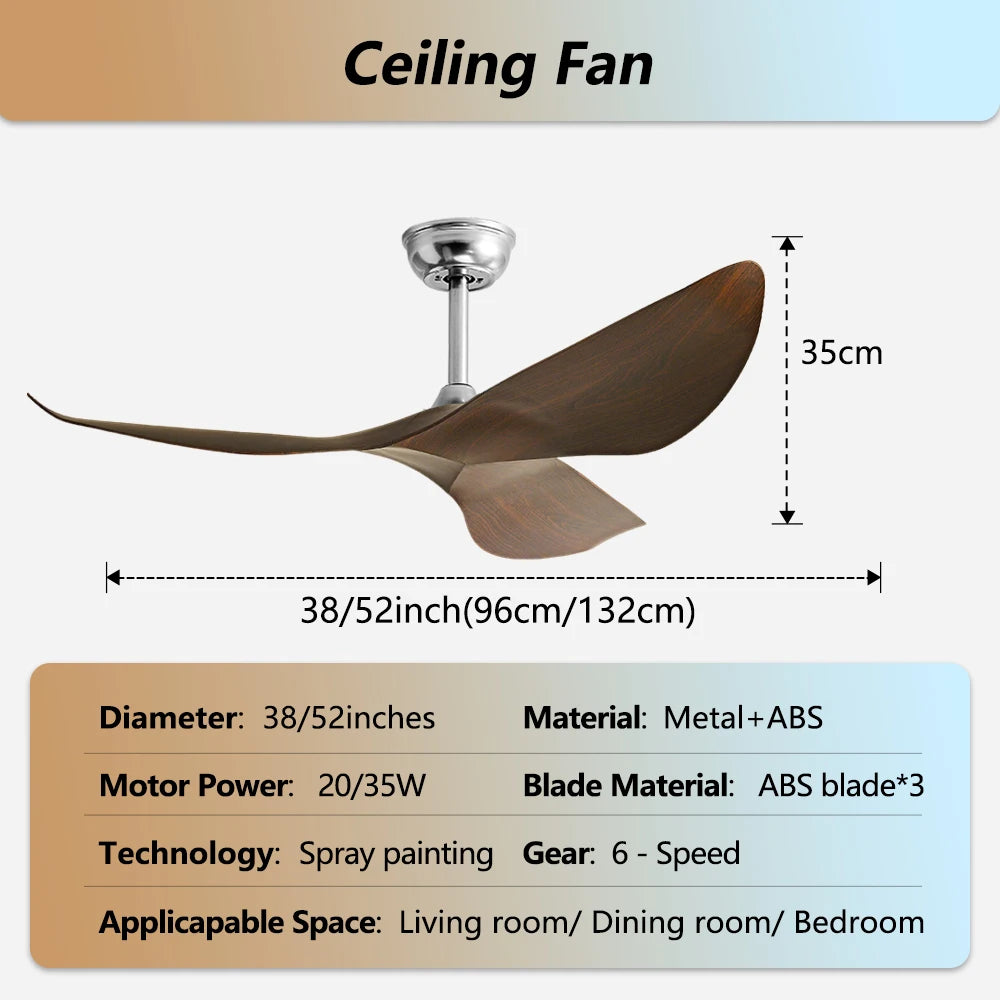 Modern Ceiling Fan Without Light Remote control