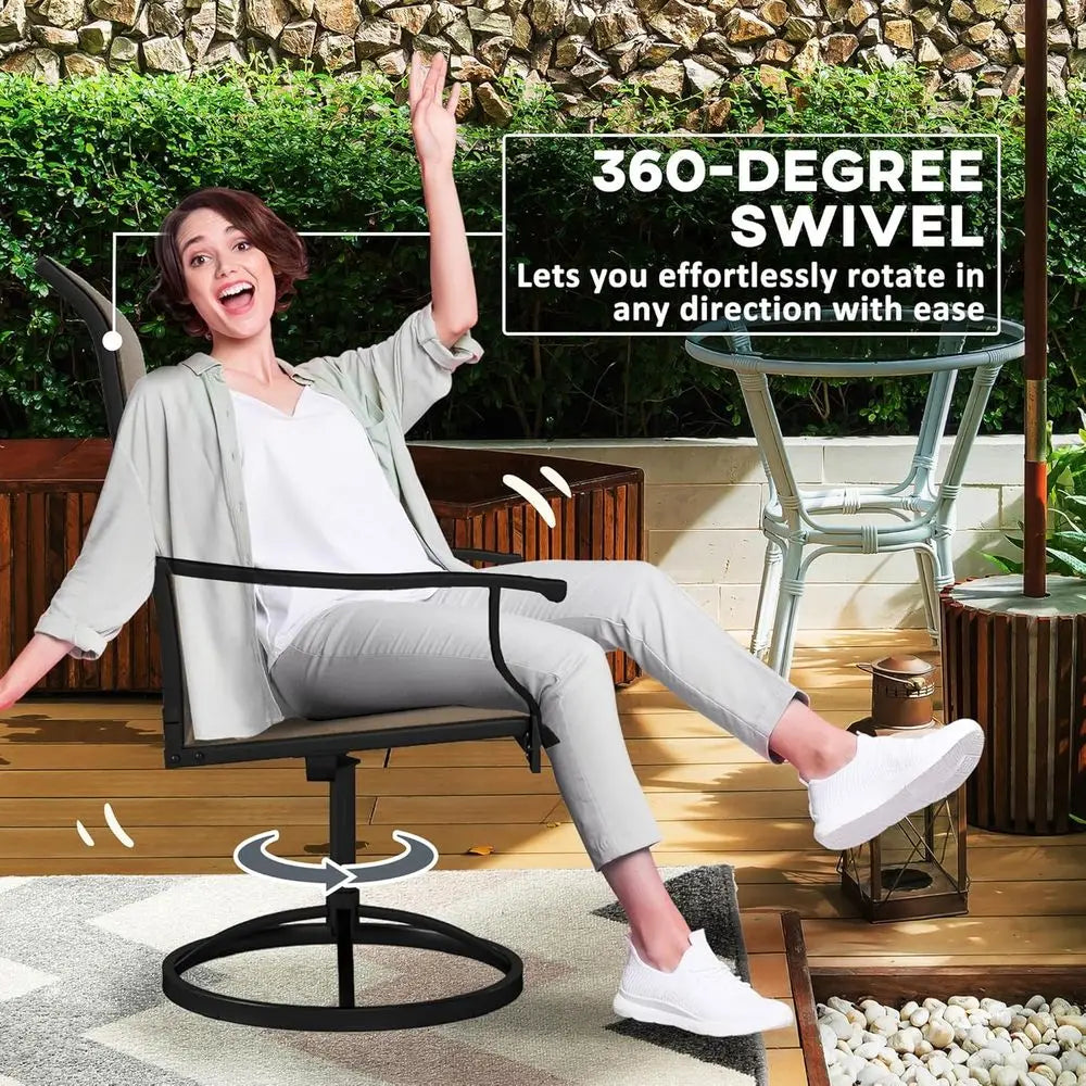 Outdoor Patio Swivel Chairs Set