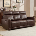 Genuine Leather Power Recliner Sofa